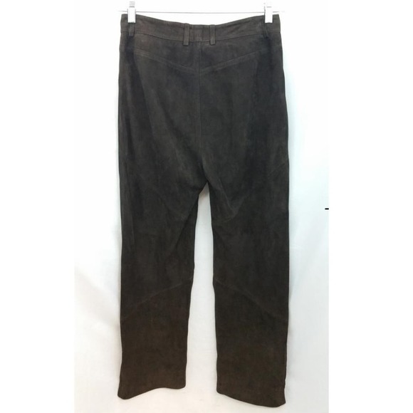 St. John Sport Dark Brown Suede Leather Pants 8 - Picture 5 of 6